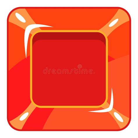 Square Red Button Icon Cartoon Style Stock Illustrations 339 Square