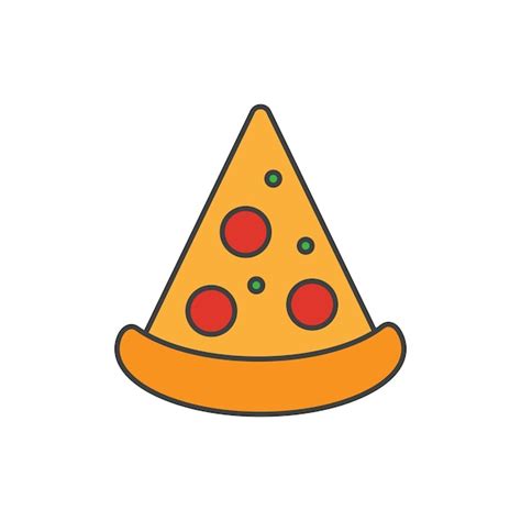 Vector De Icono De Rebanada De Pizza Icono De Dibujos Animados Simple