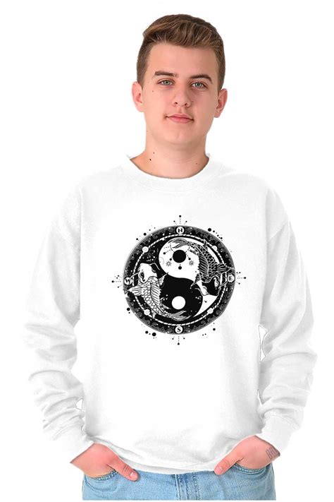 Koi Fish Ying Yang Balance Symbolic Sweatshirt For Men Or Women Brisco