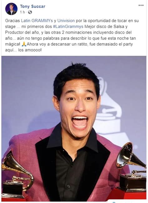 Tony Succar En Latin Grammy Grupo 5 Dedica Emotivo Mensaje A Peruano