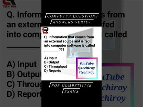 Computer Questions Answers Series For Competitive Exams Input Output