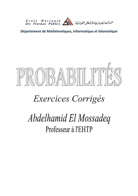 Solution Exercices Corrig S Probabilit S Studypool