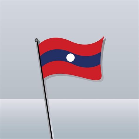 Ilustraci N De La Plantilla De La Bandera De Laos Vector Premium