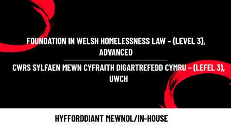 In House Homelessness Courses Shelter Cymru