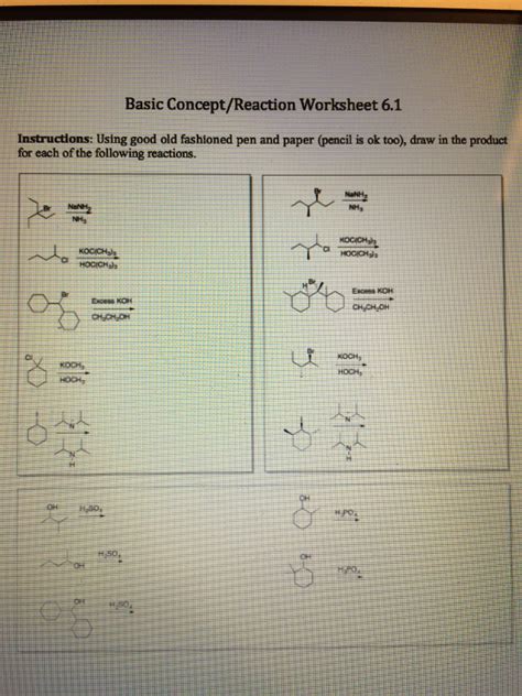 Solved Basic Concept Reaction Worksheet Instructions Chegg