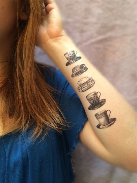 5 Vintage Teacup Temporary Tattoos Smashtat Etsy