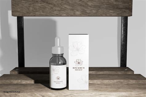 Premium PSD Serum Bottle And Box Mockup