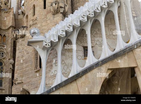 Part Of The Sagrada Familia Designed By Catalan Architect Antoni Gaudí