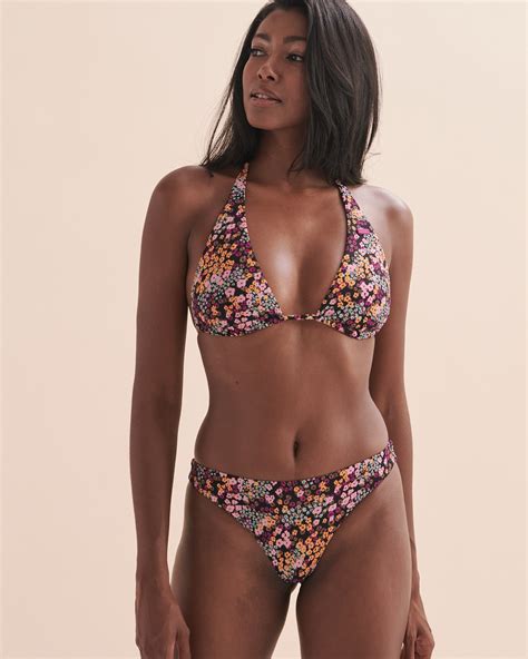 ROXY Beach Classics Triangle Bikini Top Anthracite Floral Daze