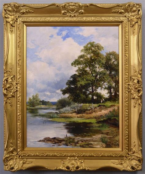 David Bates B1840 River Landscape Oil Painting Of The Avon Below