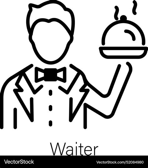 Waiter Royalty Free Vector Image Vectorstock