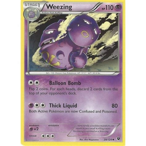 Pokemon Trading Card Game 28 124 Weezing Uncommon XY 10 Fates