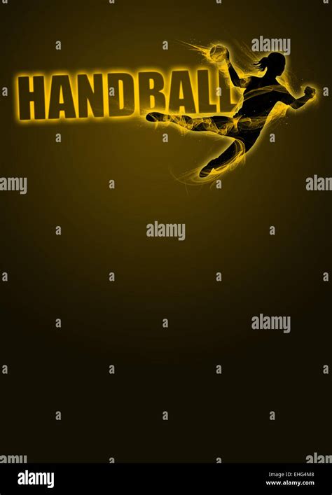 Woman Handball Sport Invitation Poster Or Flyer Background Stock Photo