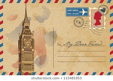 Carte Postale Vintage Londres Angleterre Tube Ecriture London