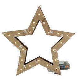 Estrella Nieve Madera Con Luces Led Miniaturalia