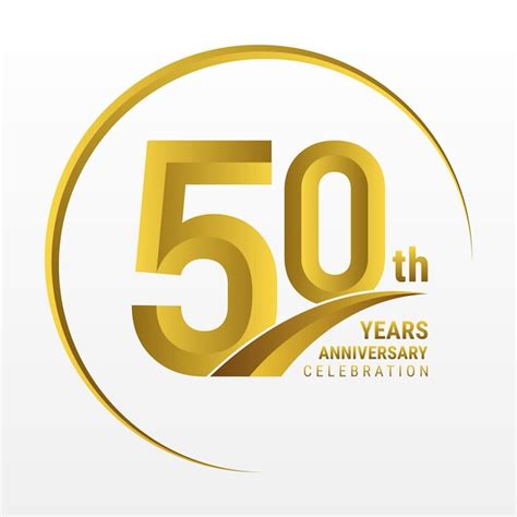 Premium Vector | 50th anniversary logo design with golden color and ...