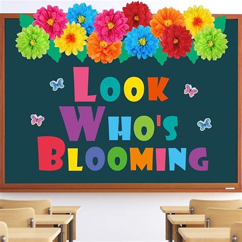 Amazon Zhanmai 36 Pcs Classroom Tissue Paper Flower Bulletin Board