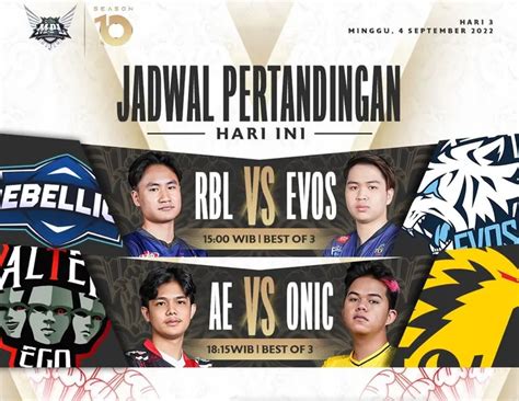 Jadwal MPL ID S10 Minggu Keempat Hari Ini 4 September 2022 Link Live