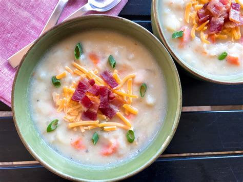 Creamy Potato Soup With Bacon And Cheddar