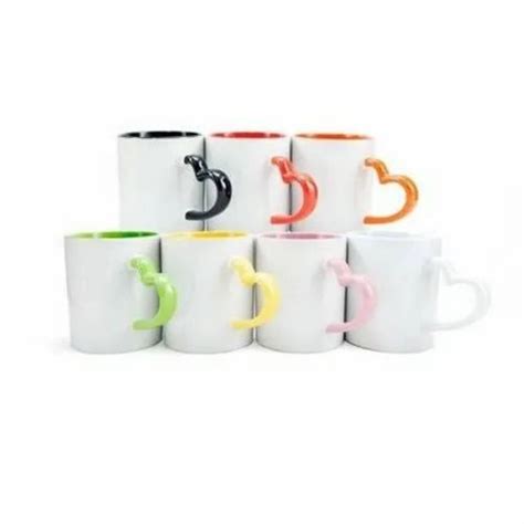 Ceramic White Heart Shape Handle Mug For Ting At Rs 75 Piece In Delhi