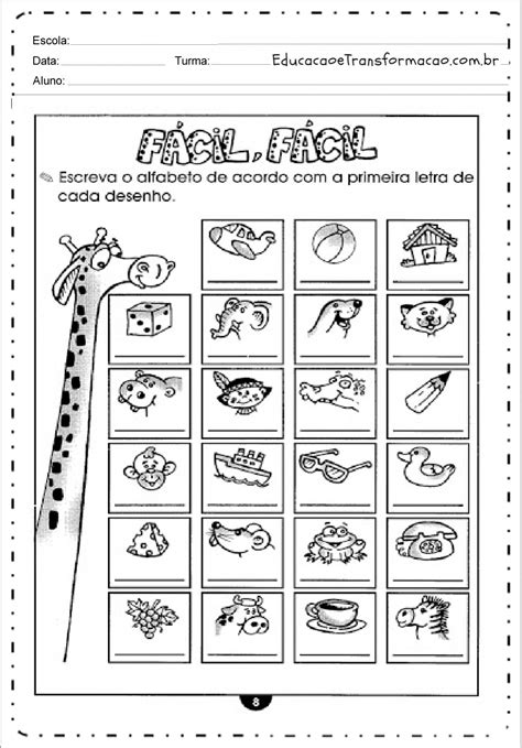 Atividades Para Alfabetiza O Para Imprimir S Escola