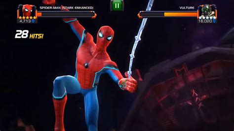 Marvel Contest Of Champions Spider Man Stark Enhanced Vs Vulture Youtube