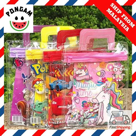 🌸restocked🌸ready Stock Kids Cartoon Stationery T Set 7in1 Birthday