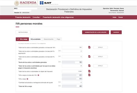 Nuevo pago definitivo mensual de IVA en 2024 cálculo llenado y