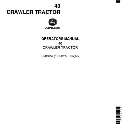 John Deere Crawler Tractor 420 Operators Manual