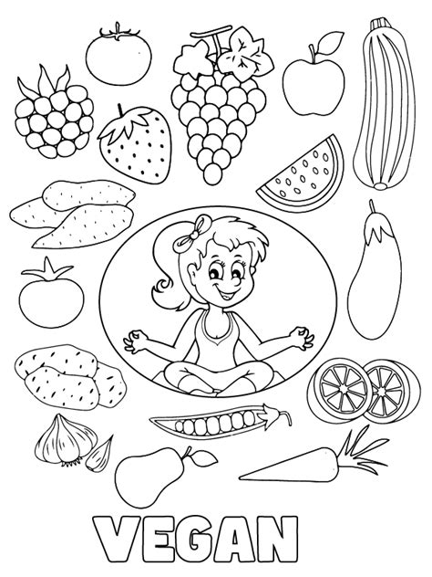 Fun Vegan Coloring Image Färbung Seite Kostenlose Druckbare