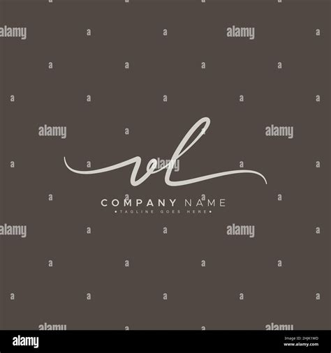 Initial Letter VL Logo Hand Drawn Signature Style Logo Simple