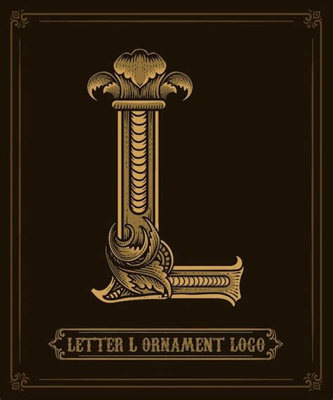 Logo D Ornement Vintage Lettre L Logo Vectoriel Vecteur Premium