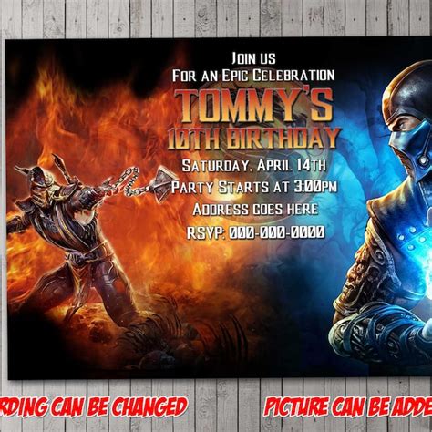 Mortal Kombat Birthday Cards Etsy