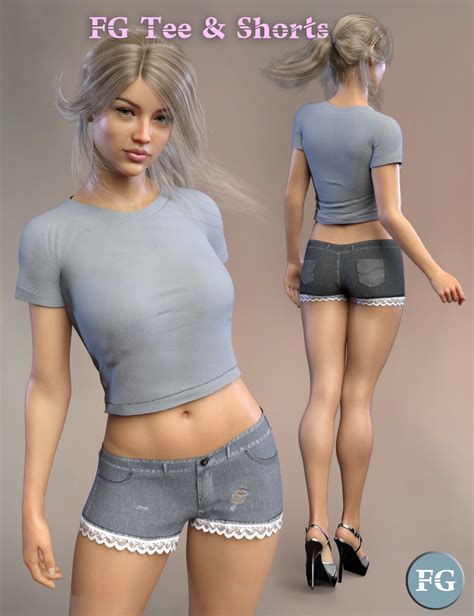 FG T Shirt And Shorts For Genesis 8 Female S Daz 3D