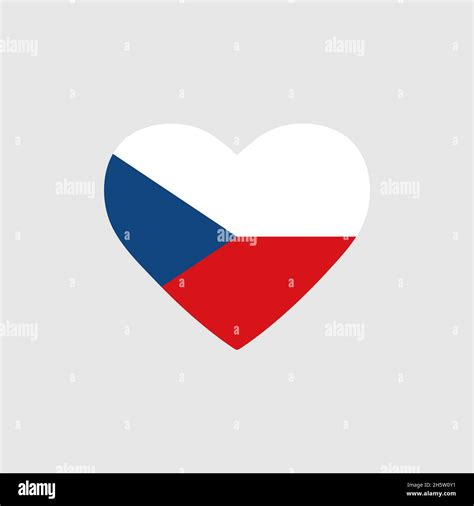 Czech Republicflag In Heart Country Of Europe Isolated Vector Icon In