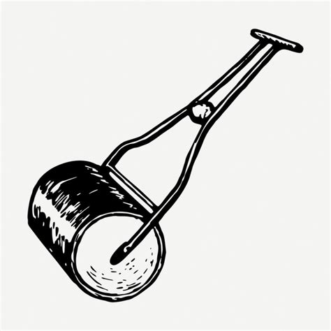 Grass Roller Drawing Gardening Equipment Free Psd Rawpixel Psd