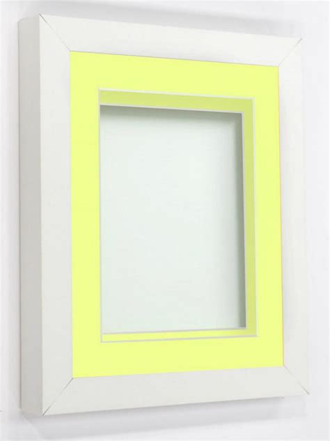 Rickman Box Frame White X Frame With Lemon Bon Bon Mount Cut For