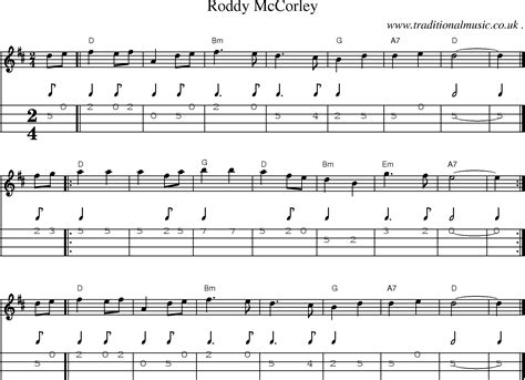 Scottish Tune Sheetmusic Midi Mp Mandolin Tab And Pdf For Roddy