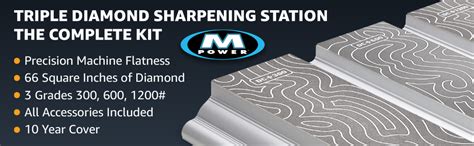 Mpower X Inch Triple Diamond Sharpening Whetstone X Leather