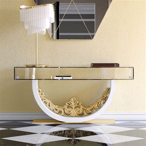 Luxury Contemporary Glass Console Table In Modern Console Tables