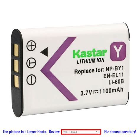 Kastar Battery BY1 For Sony NP BY1 Nikon EN EL11 Olympus LI 60B Pentax