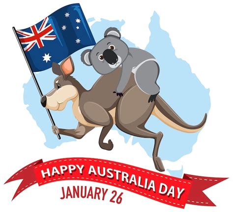 Feliz dia da Austrália banner Vetor Grátis