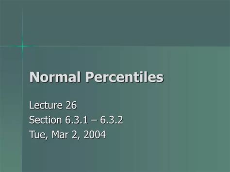 Ppt Normal Percentiles Powerpoint Presentation Free Download Id