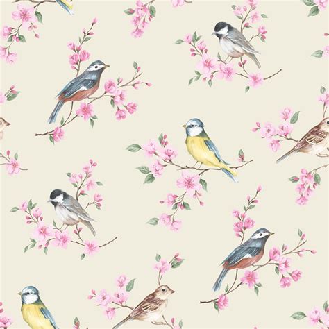 Papier Peint Oiseaux Sur Branches Papier Peint Oiseaux Papier Peint