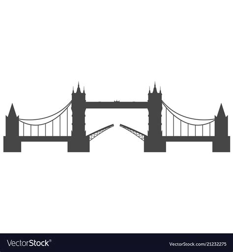 Silhouette of tower bridge in london Royalty Free Vector