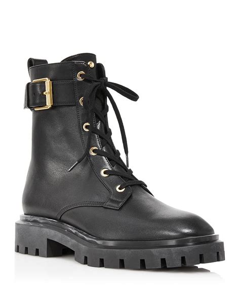 Stuart Weitzman Womens Ultra Lug Sole Buckle Combat Boots Bloomingdales