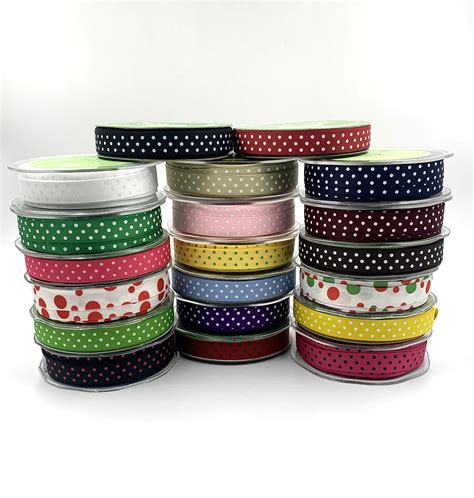 Polka Dot Printed Grosgrain Ribbon 5 8 Online Ribbon May Arts