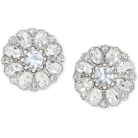 Carolee Silver Tone Crystal Button Clip On Earrings 55 Liked On