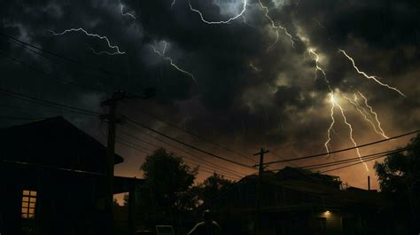 electricity crackles through the dark storm clouds 32936895 Stock Photo ...