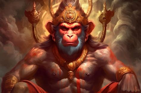 Hanuman monkey god Generate Ai | Premium AI-generated image